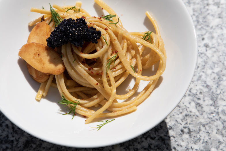 Bucatini with Chilli, Garlic and Bottarga