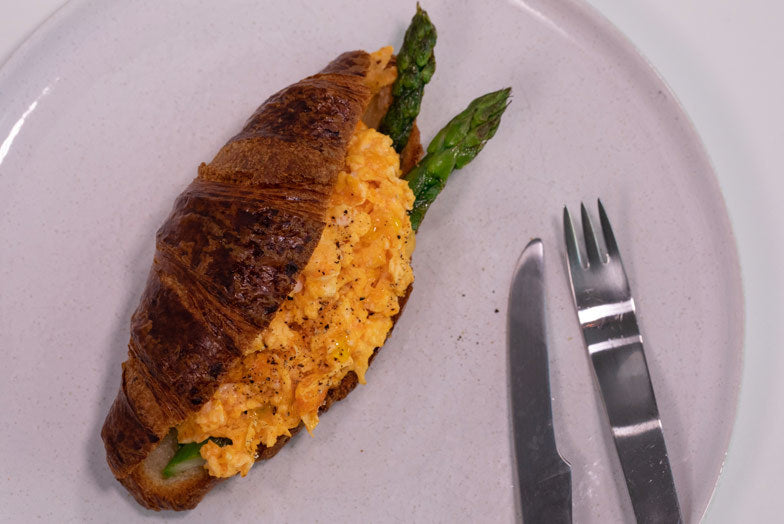Truffled Asparagus and Scrambled Egg Croissant