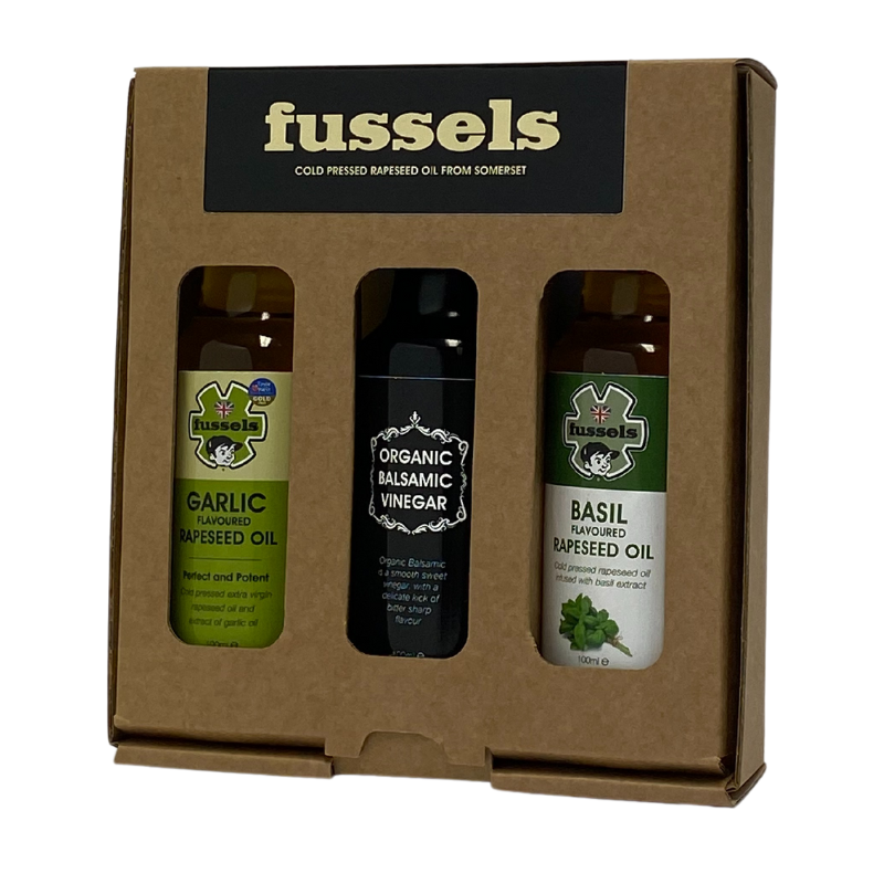 Organic Balsamic Vinaigrette Gift Box with Garlic & Basil Oil (3 x 100ml)