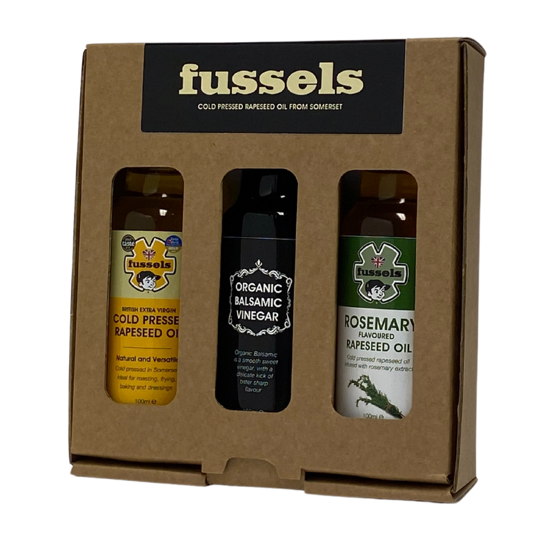Organic Balsamic Vinaigrette Gift Box with Pure & Rosemary Oil (3 x 100ml)