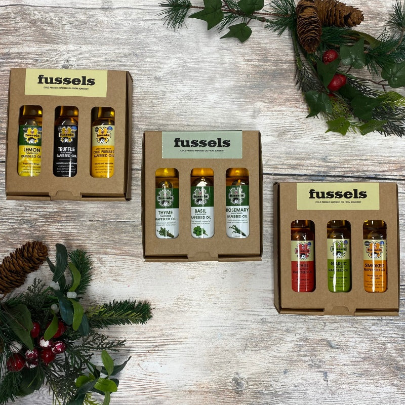 Trio of Flavoured Rapeseed Oil Gift Boxes (100ml Bottles)